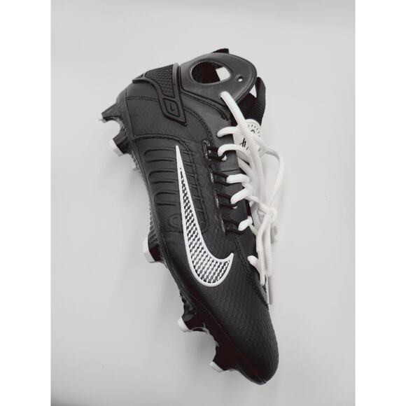 Mens Size 7 Nike Lacrosse Cleats Huarache 9 Elite Mid LAX Black White FD0088-002 main image 2